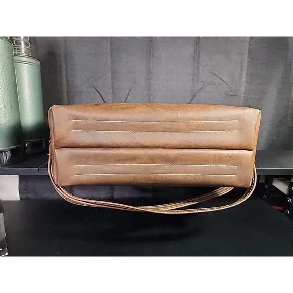 Vtg Orvis Portable Leather Picnic Tote Case 2 Stanley Aladdin Thermos & Handle - Picture 13 of 14